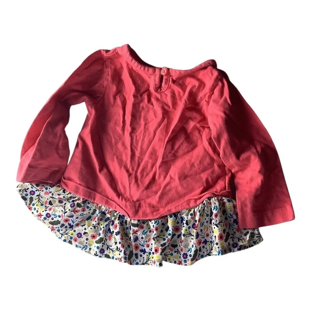 Carter's Outfit 2 pc Baby Girl 18M Ruffled Top &‎ Floral Leggings Multicolor